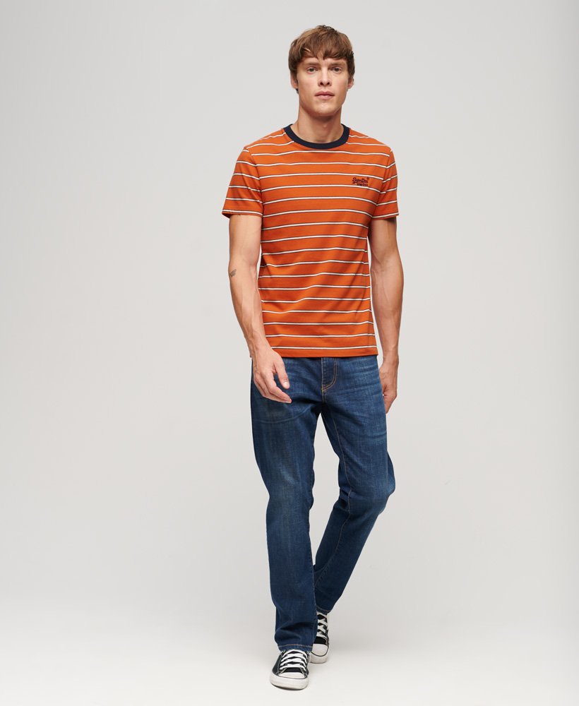 Mens - Essential Logo Stripe Shirt in Denim Co Rust Orange Stripe ...
