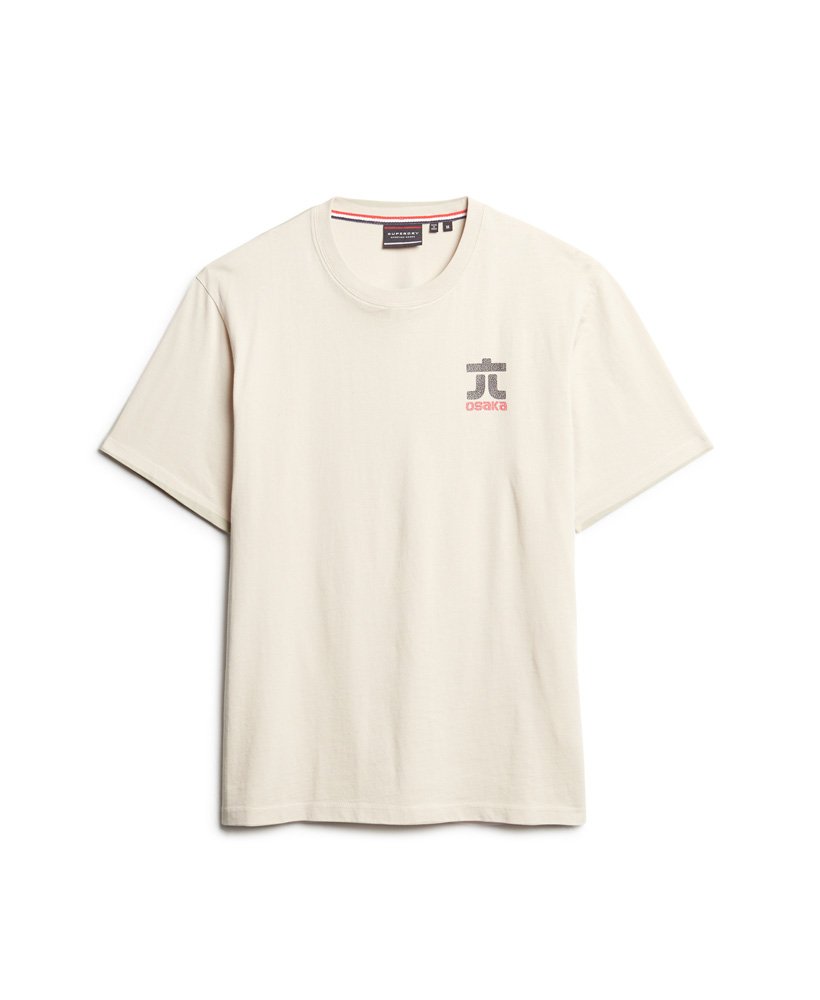 Mens - Osaka Graphic Loose T-Shirt in Pelican Beige | Superdry UK
