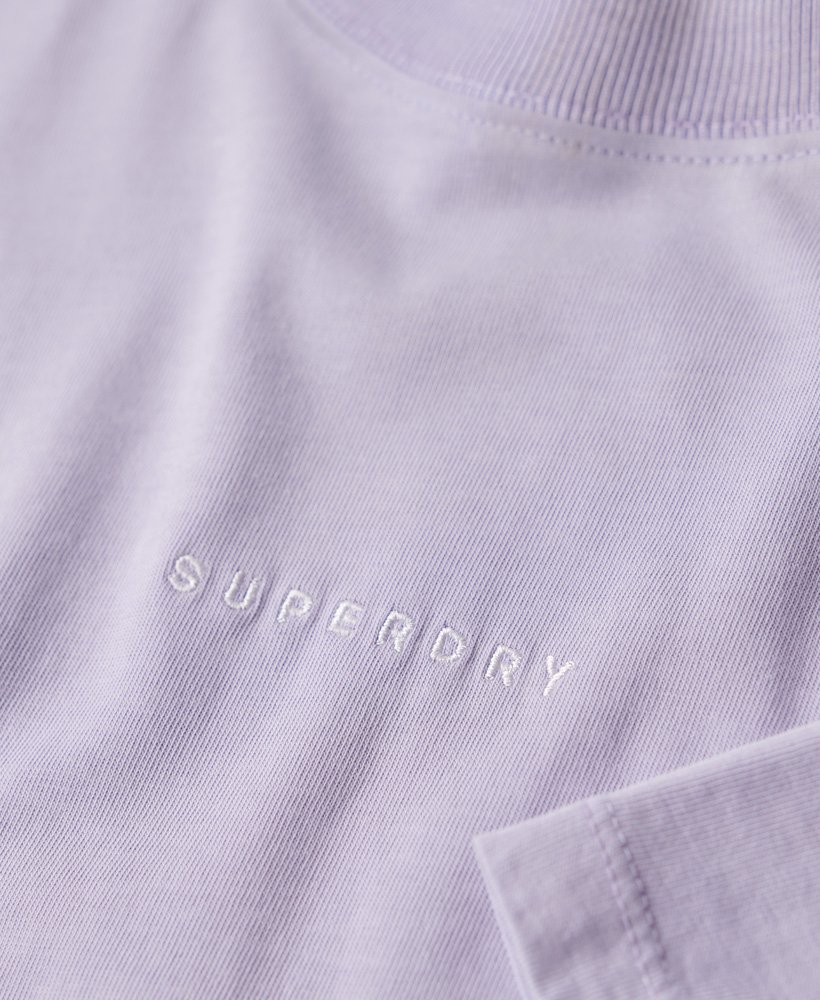Womens - Micro Logo Embroidered Boxy Top in Cosmic Sky Purple | Superdry UK
