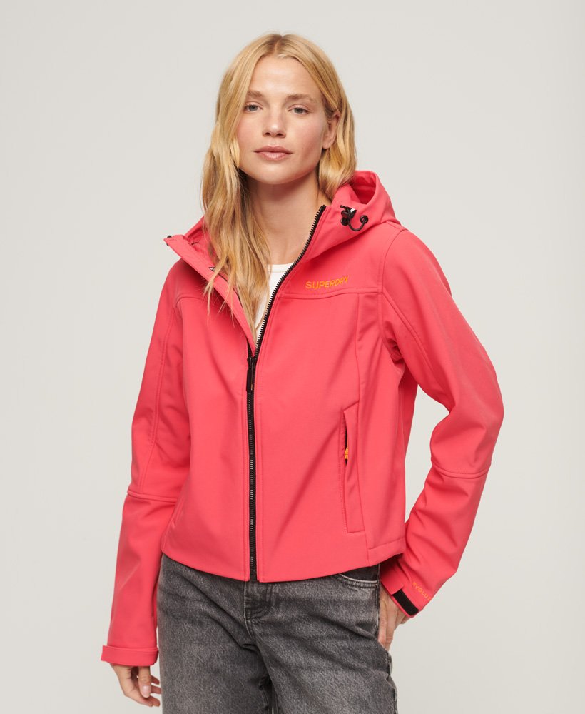 Womens - CODE Trekker Hooded Softshell Jacket in Pink | Superdry UK