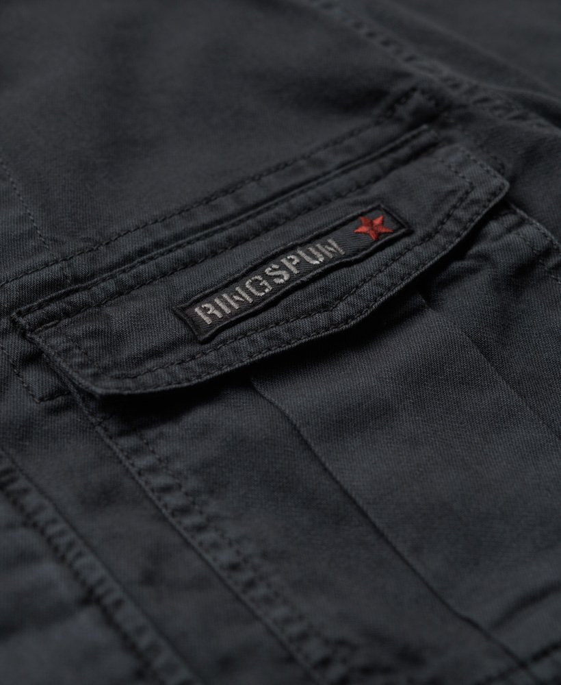 Men's - Superdry x Ringspun Kowloon Overshirt in Washed Black | Superdry IE