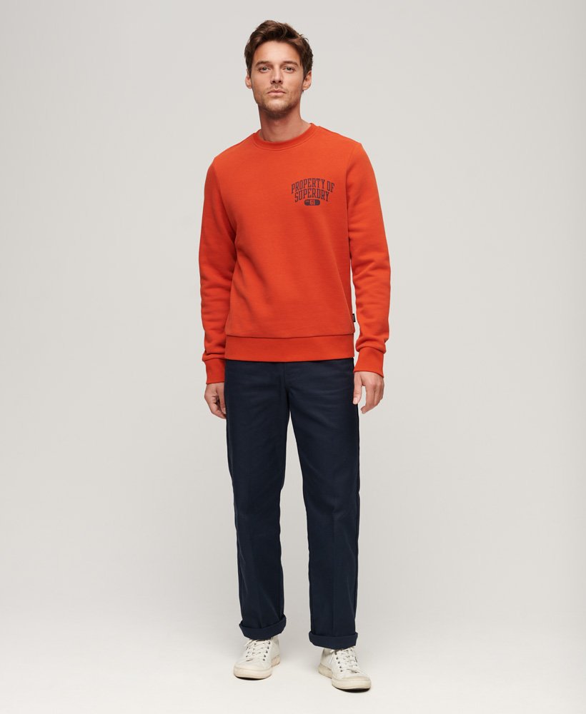 Mens - Athletic Script Flock Sweatshirt in Denim Co Rust Orange ...