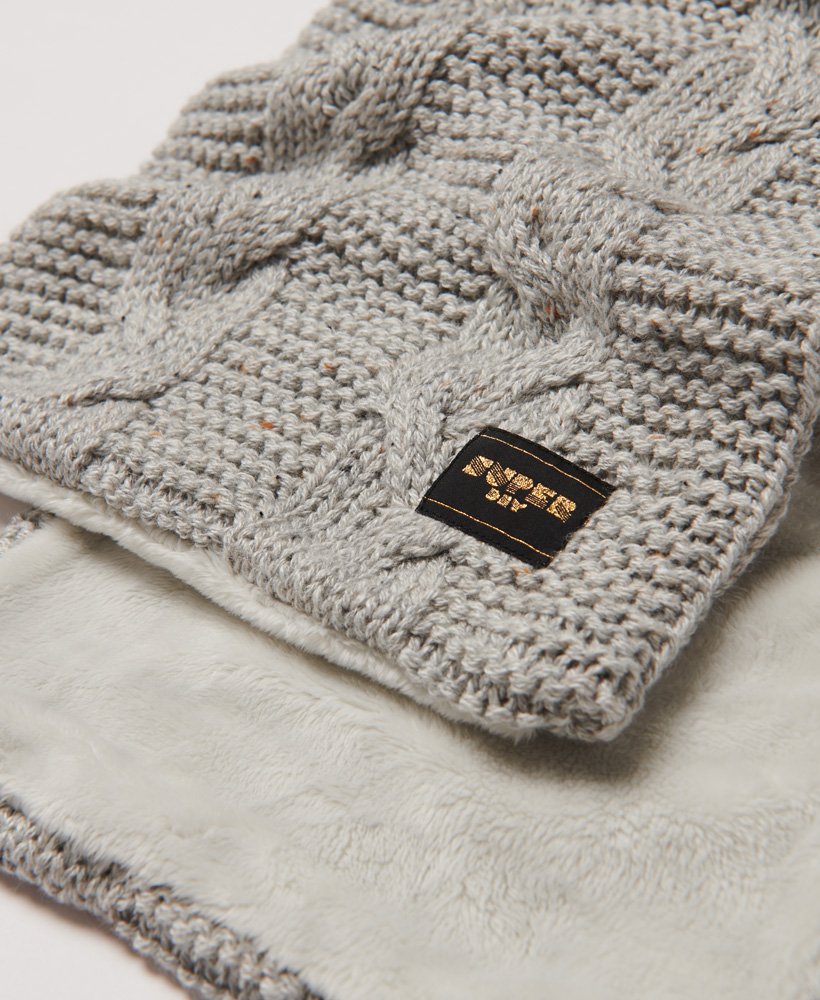 Louis Vuitton Unisex Logo Knit & Fur Scarves, Grey