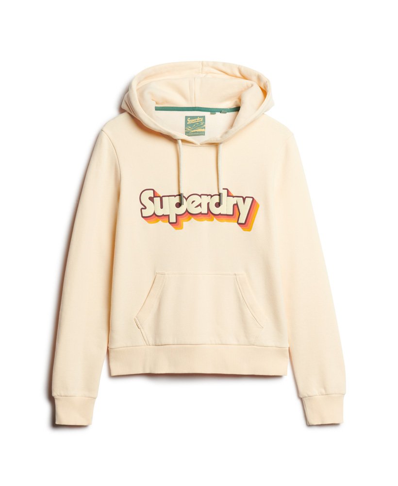 Womens - 70s Classic Logo Hoodie in Ivory | Superdry UK