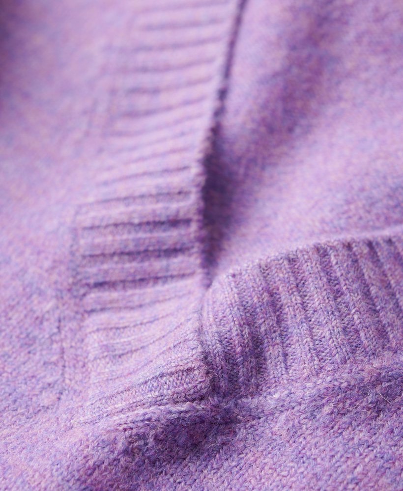 Womens - Oversized V Neck Jumper in Candy Frost Purple Marl | Superdry UK
