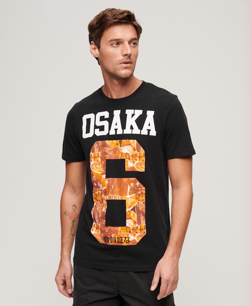 Mens - Osaka 6 City Standard T-Shirt in Black | Superdry UK