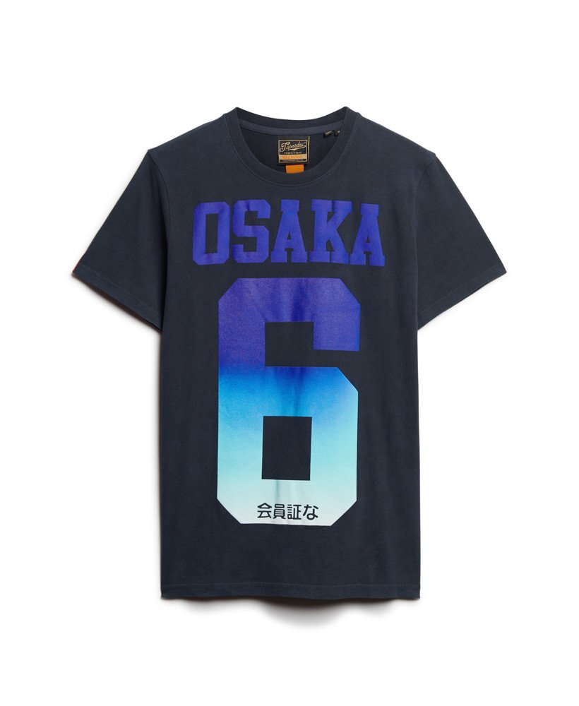 Superdry Osaka Series 6 Japan Short Sleeve Crew Neck T-Shirt Blue Men's  Size XL 