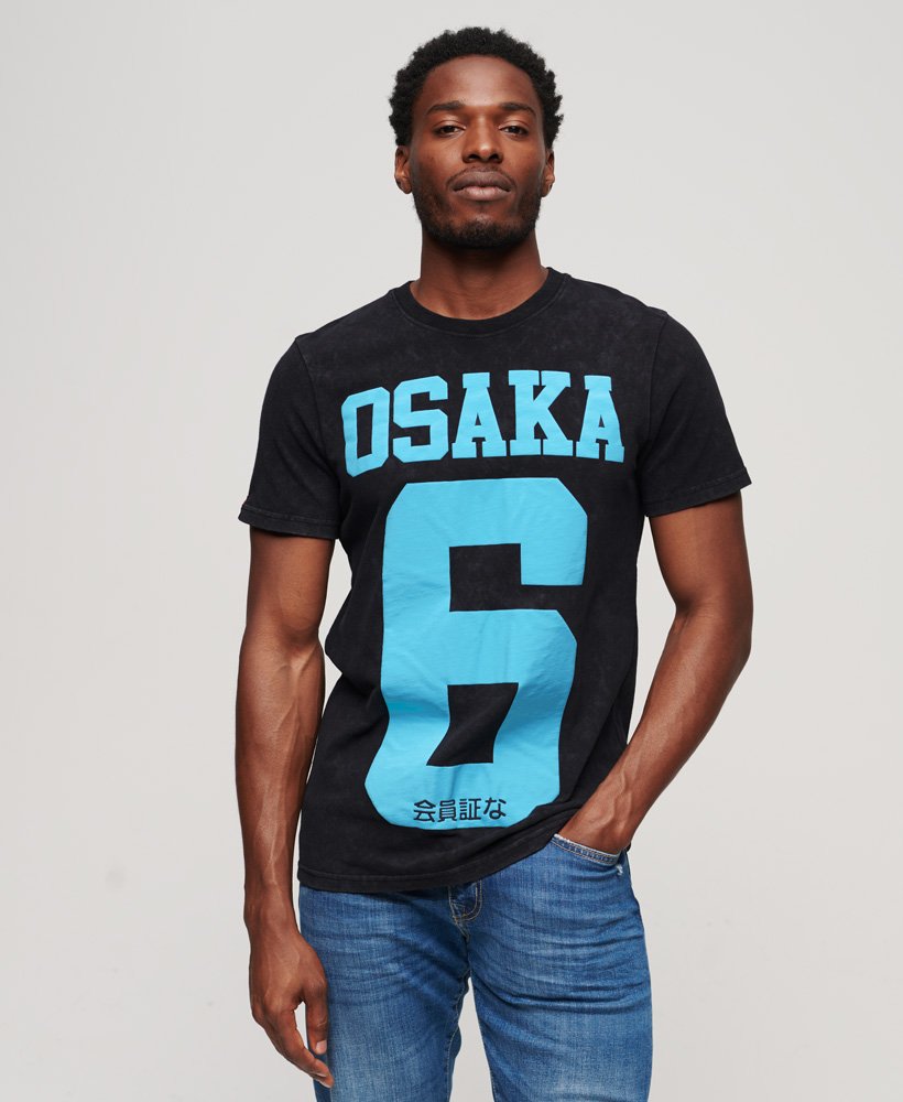 Men's Osaka 6 Puff Print T-Shirt in Jet Black | Superdry US