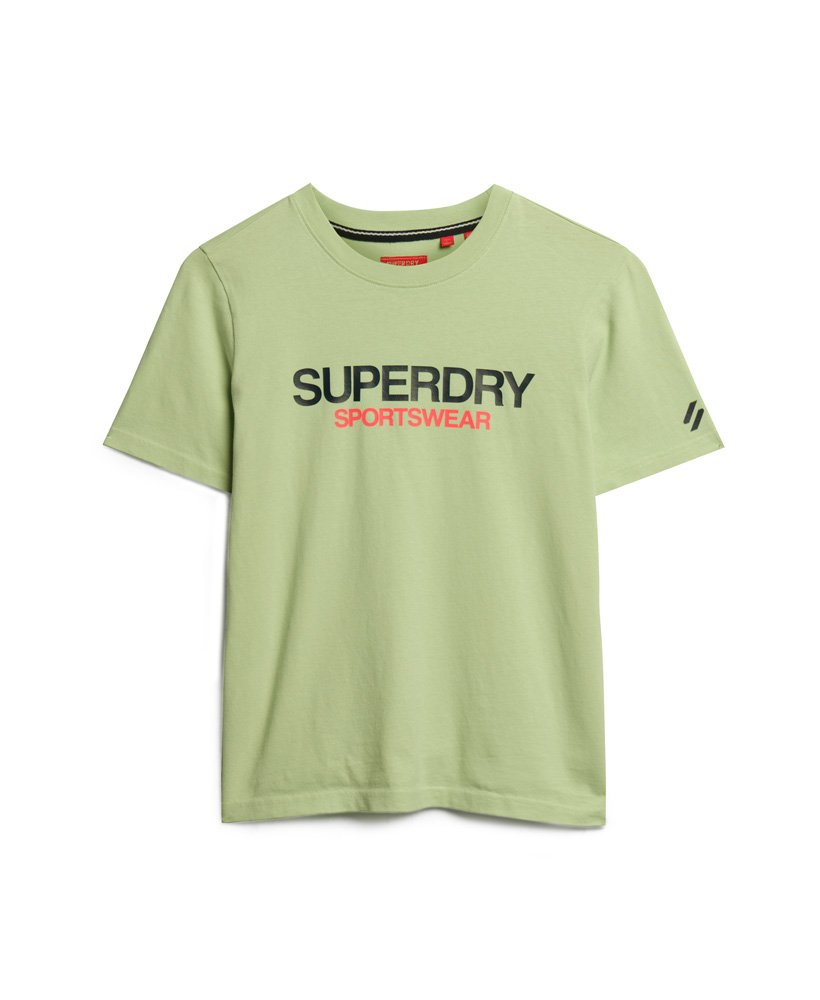 Damen geschnittenes Zartes Locker - mit Superdry DE Sportswear-T-Shirt Logo Grün |