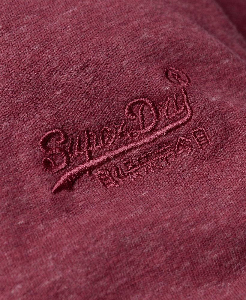 Men's - Organic Cotton Vintage Logo Embroidered Top in Berry Red Marl ...