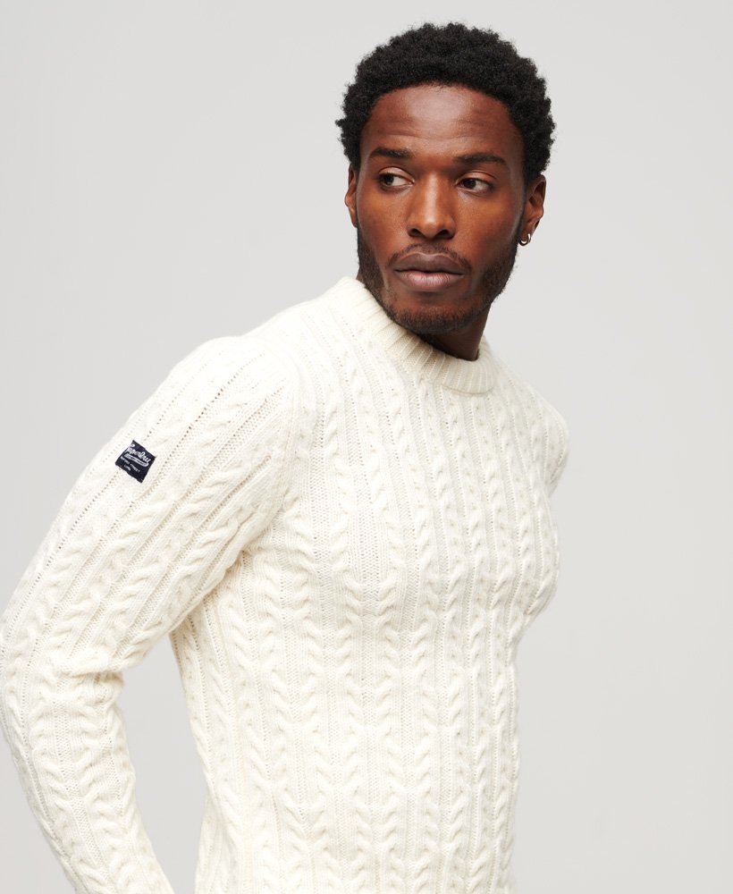 Mens white shop knitted jumper