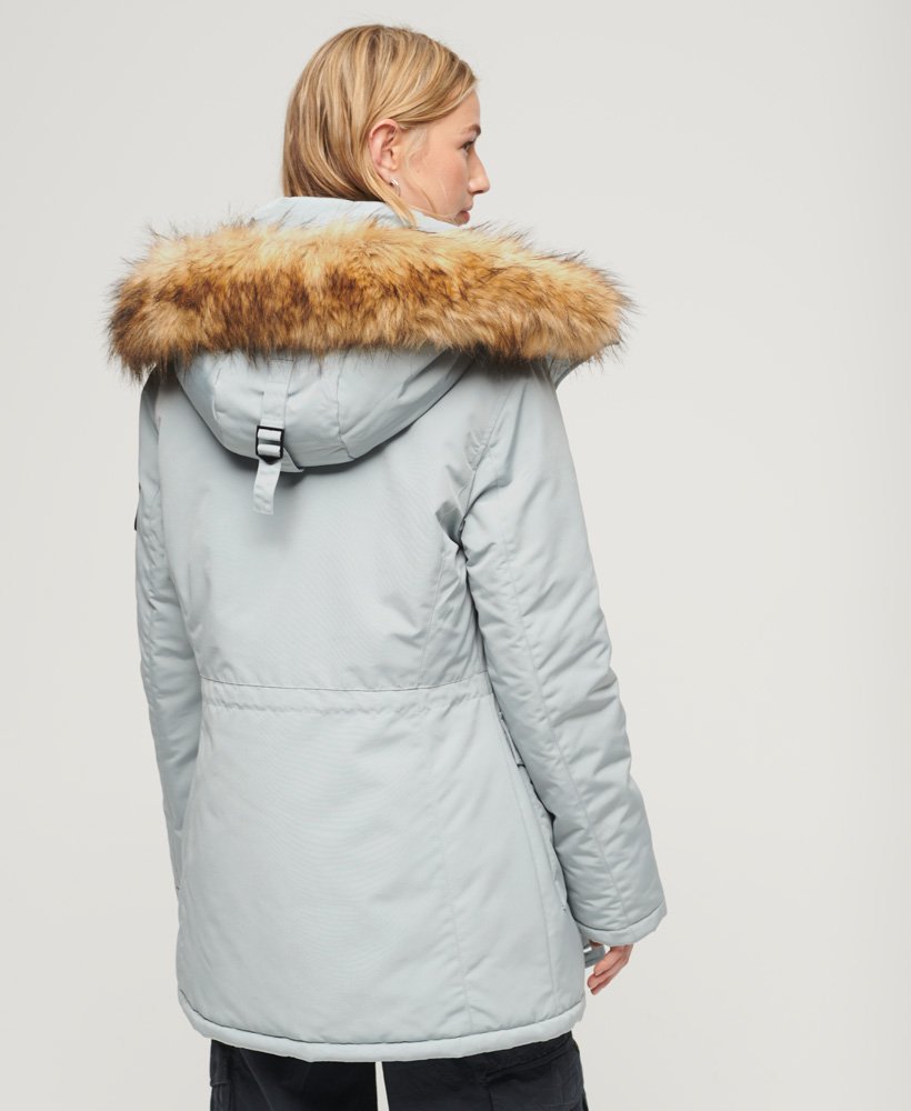 Women's Everest Faux Fur Hooded Parka Coat in Skylark Grey