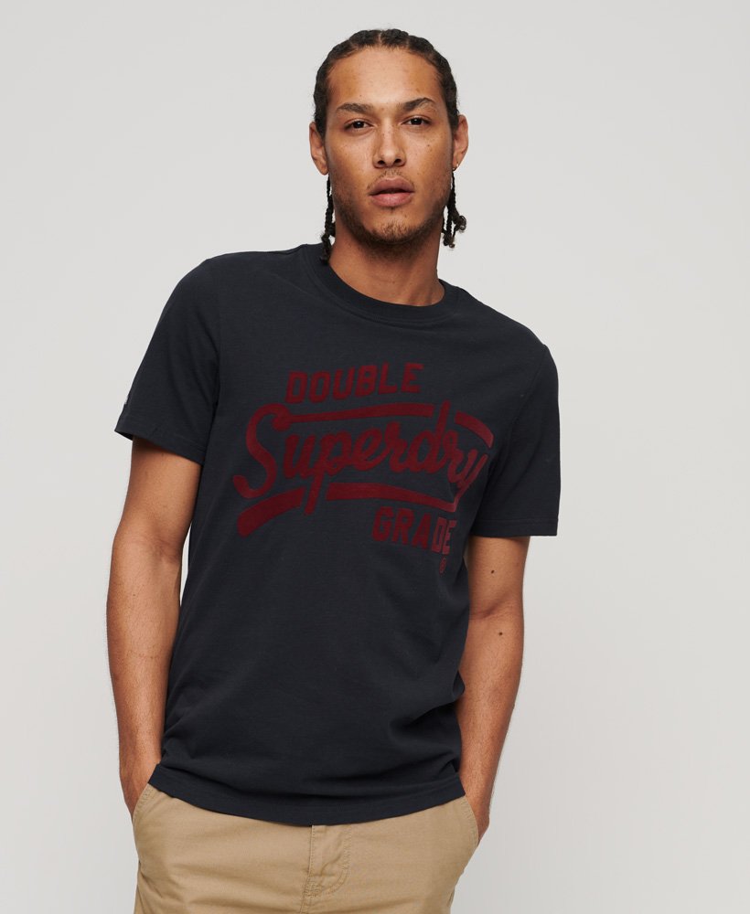 Men's Athletic Script Graphic T-Shirt in Eclipse Navy | Superdry US