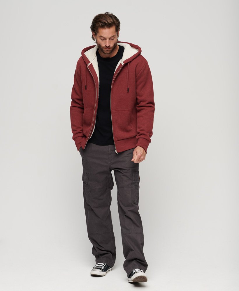 Buy Superdry Burgundy Marl Essential Borg Lined Zip Hoodie from Next  Luxembourg