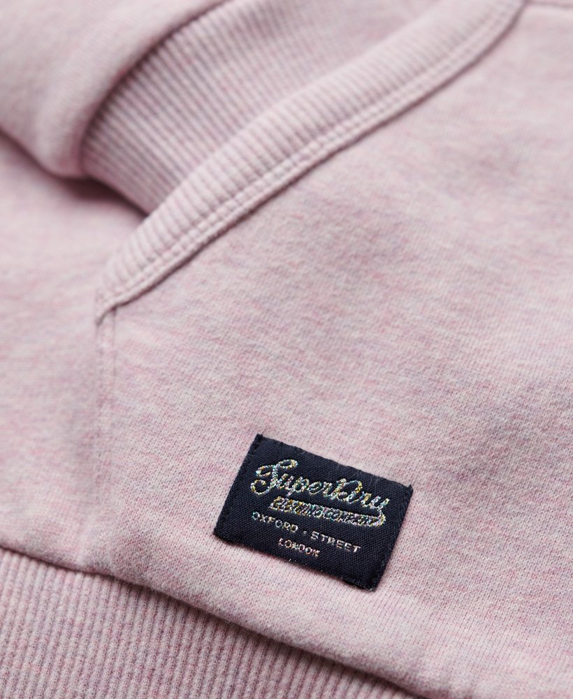 Womens - Neon Vintage Superdry Zip Pale Hoodie UK in Pink Logo Marl 