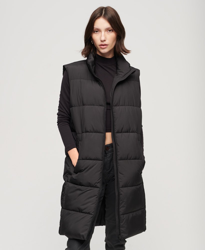 Superdry Longline Quilted Gilet - Women's Womens Jackets
