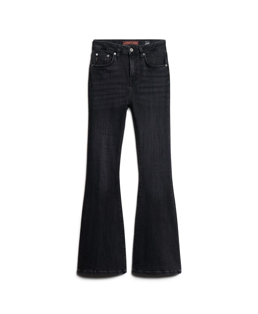 Women's Vintage High Rise Skinny Flare Jeans in Kinney Black