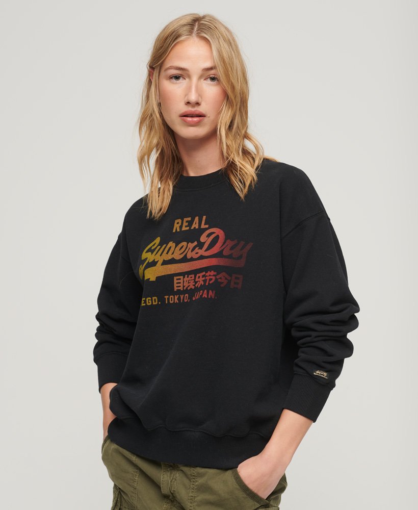 Superdry Tonal Vintage Logo Graphic Sweatshirt Hoodies-and-sweatshirts Womens Women\'s 