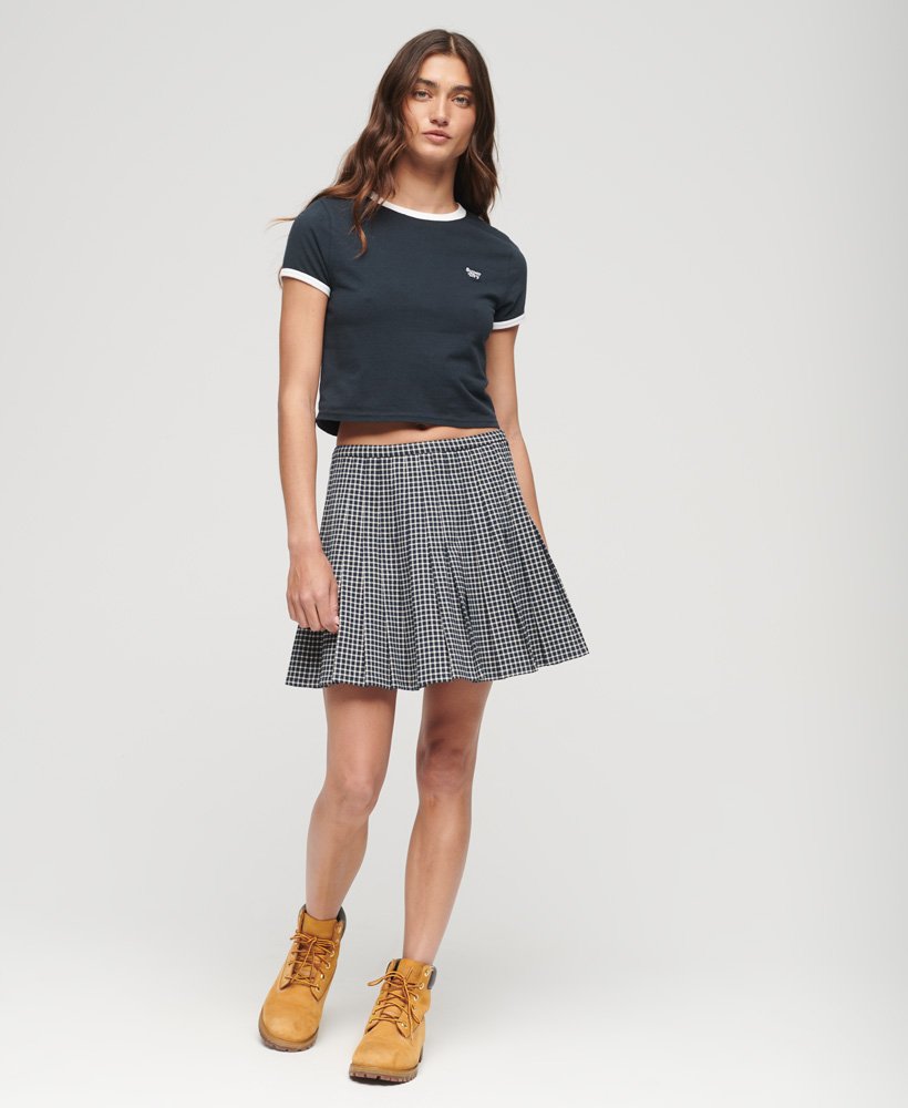 UK Micro - | in Check Womens Pleated Skirt Mini Superdry Vintage