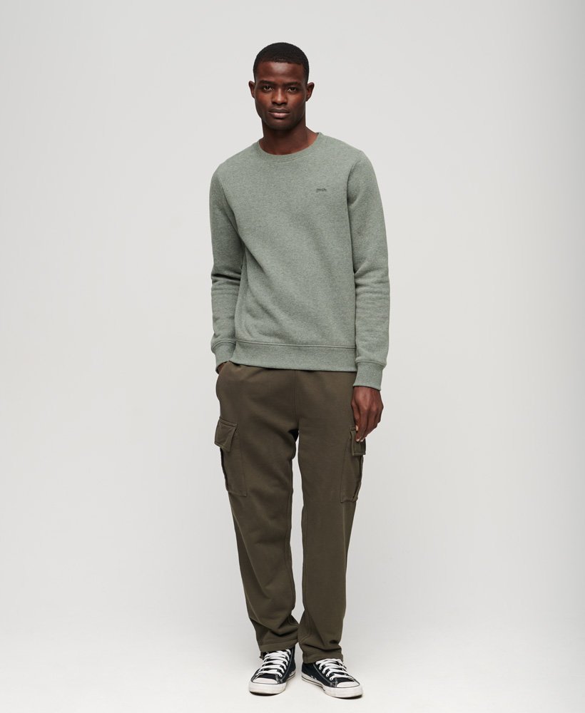 Mens - Organic Cotton Essential Logo Crew Sweatshirt in Charcoal Grey ...