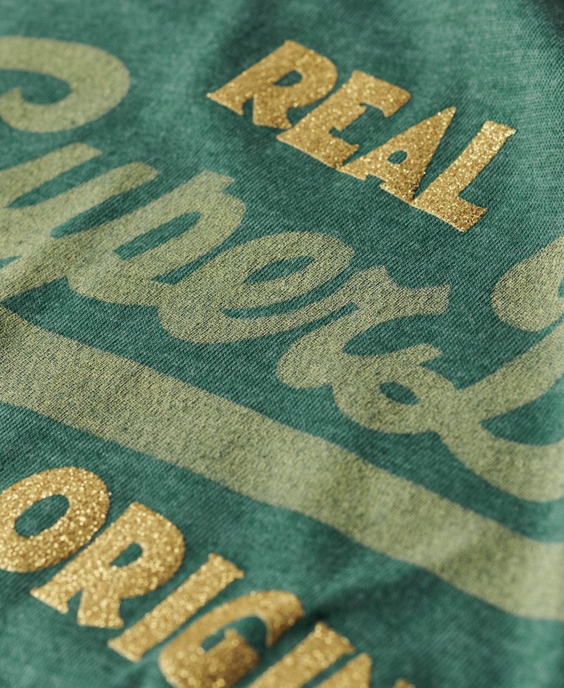 Women\'s Vintage Logo Burnout T-Shirt Green US Jungle in | Superdry Deep