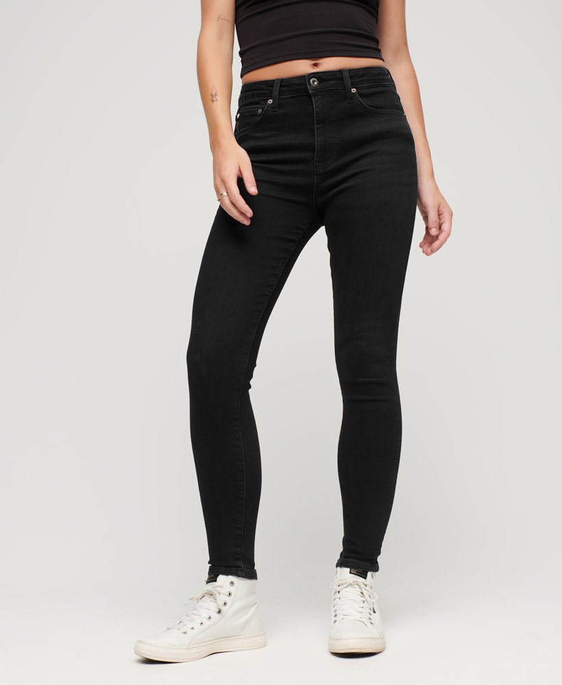 Womens - Organic Cotton Vintage Mid Rise Skinny Jeans in Black Rinse ...
