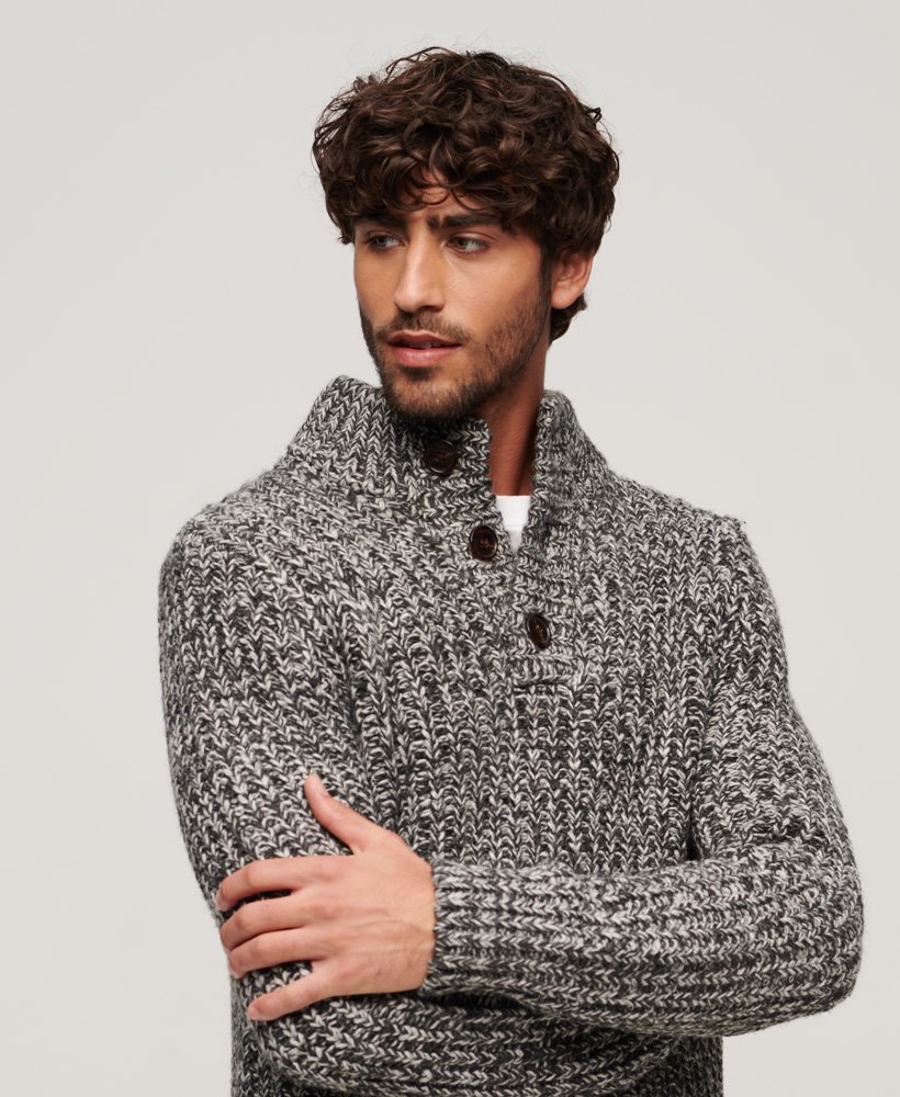 Superdry Chunky Knit Henley Jumper - Men's Mens Sweaters