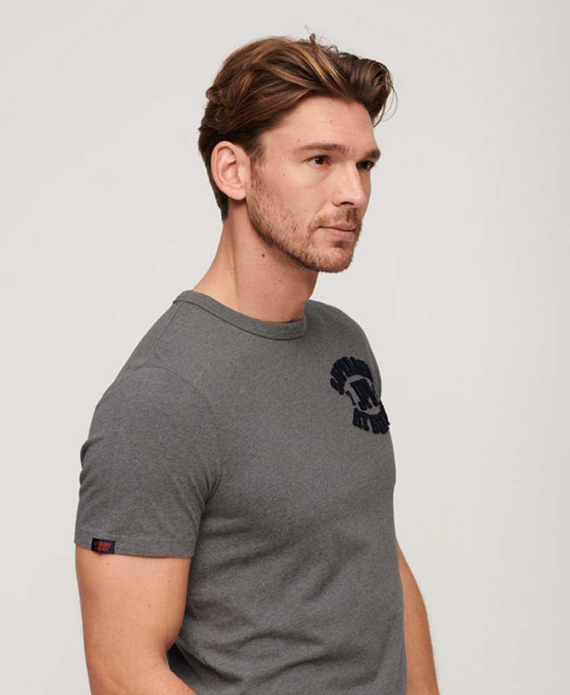 Mens - Vintage Athletic Short Sleeve T-Shirt in Mid Grey Marl | Superdry UK