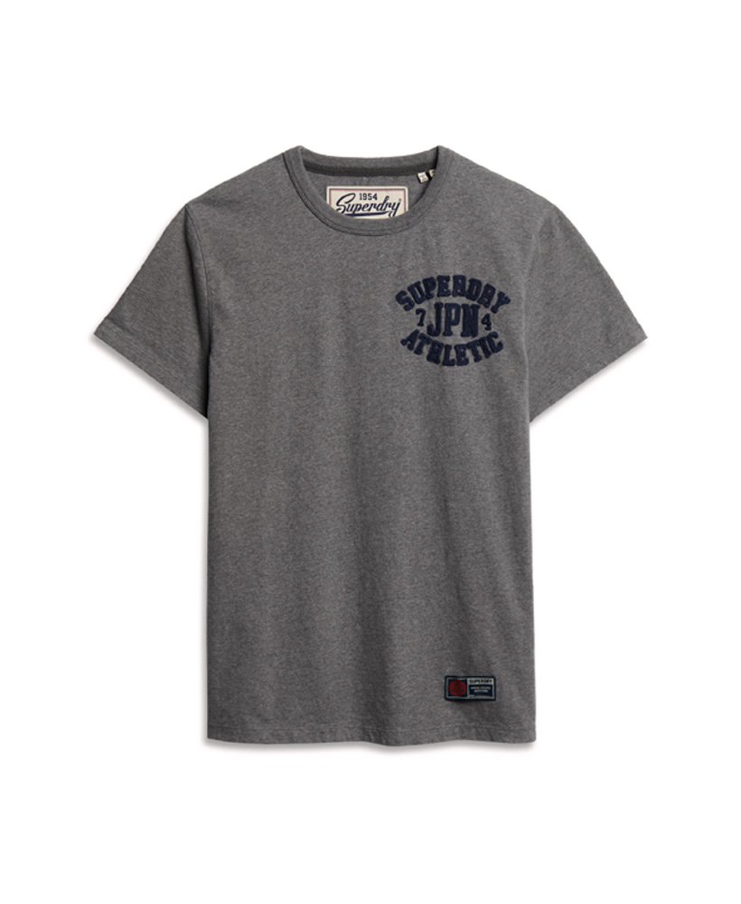 Men\'s Vintage Athletic Grey Mid Short T-Shirt US Marl in | Sleeve Superdry