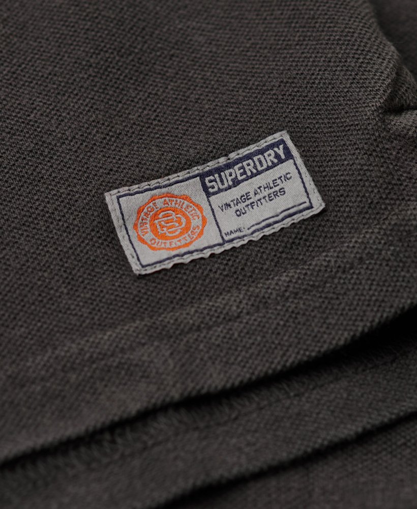 Mens - Vintage Athletic Polo Shirt in Washed Black | Superdry UK