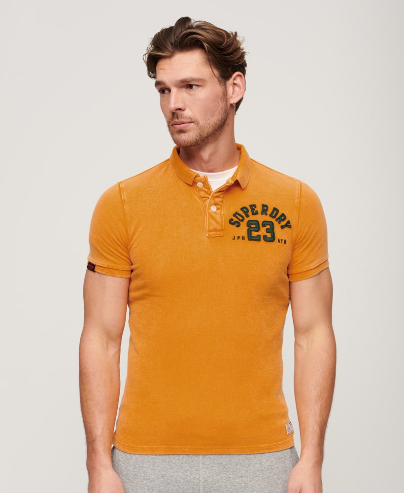 Mens - Vintage Athletic Polo Shirt in Track Gold | Superdry UK
