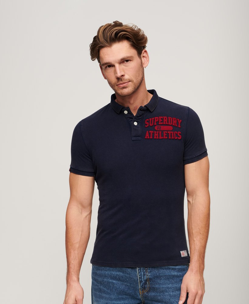 Men\'s Vintage Athletic Polo Shirt in Rich Navy | Superdry US