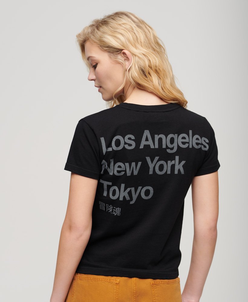 in City Superdry Core T-Shirt Women\'s Black | Logo US