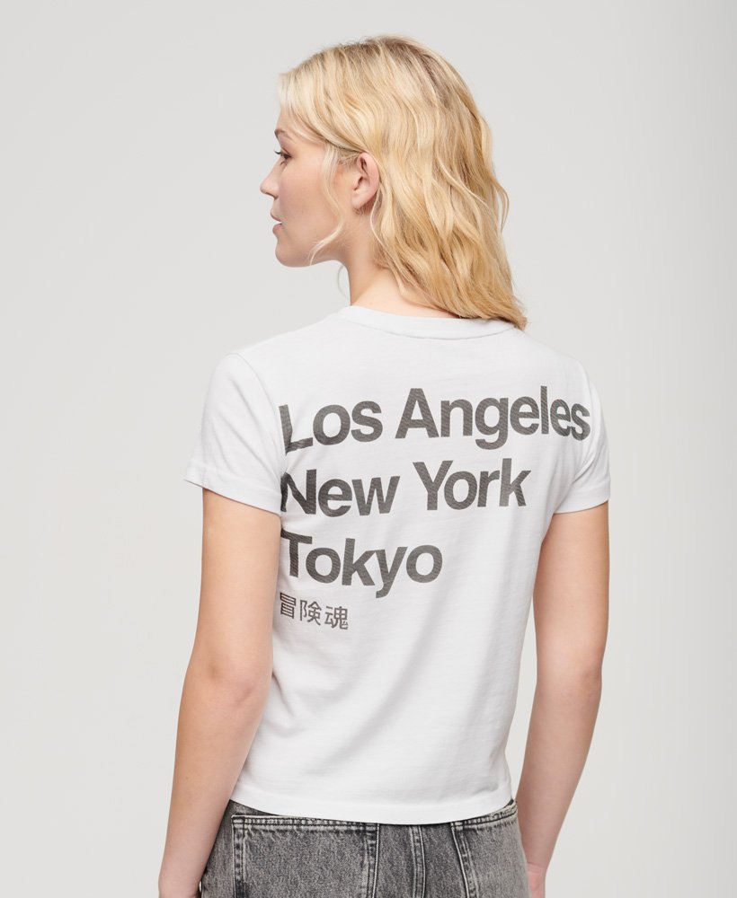 Women\'s Core Superdry in T-Shirt | Logo US White City Brilliant