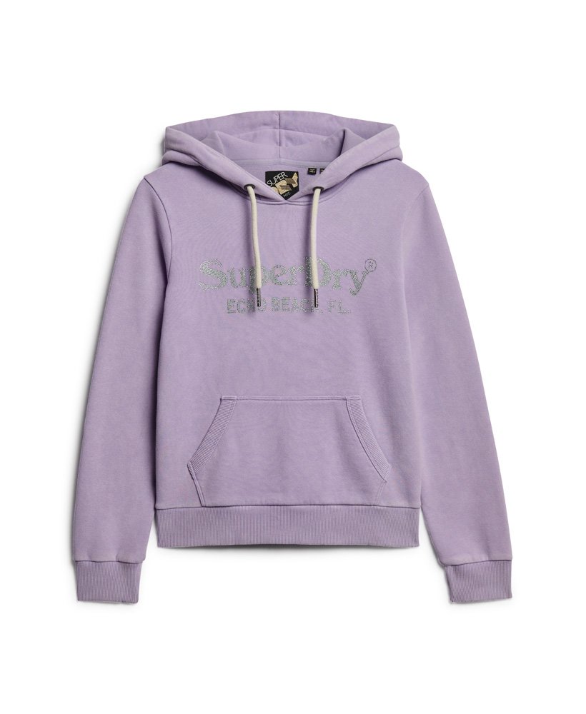 Womens - Metallic Venue Logo Hoodie in Light Lavender Purple | Superdry UK