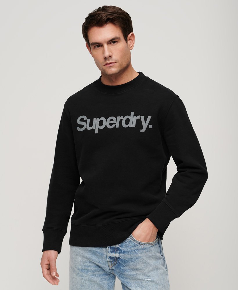 Mens - City Loose Crew Sweatshirt in Black | Superdry UK