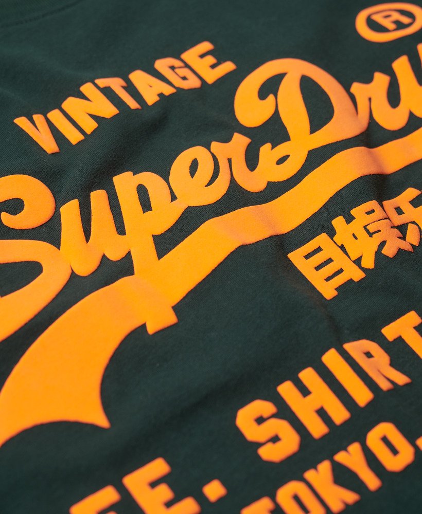 Mens Neon Vintage Logo TShirt in Enamel Green Superdry UK
