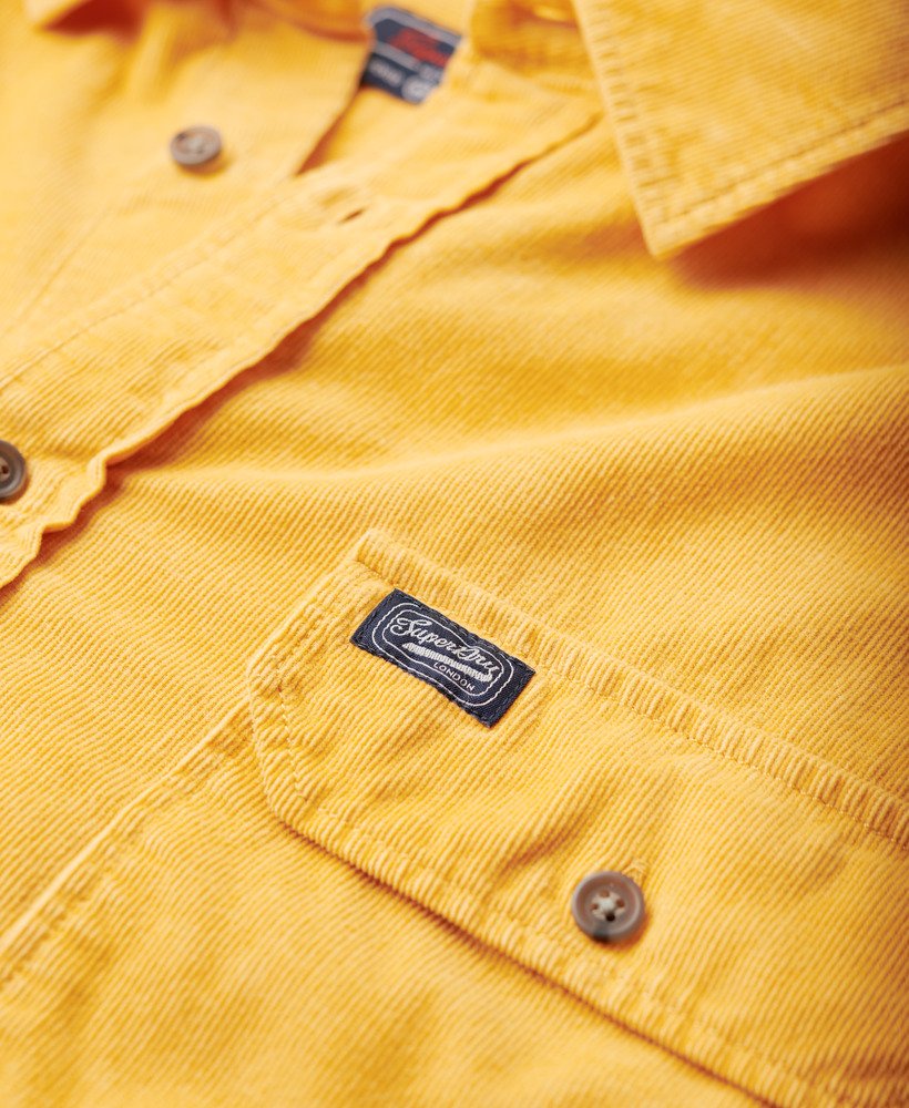 mens yellow corduroy shirt