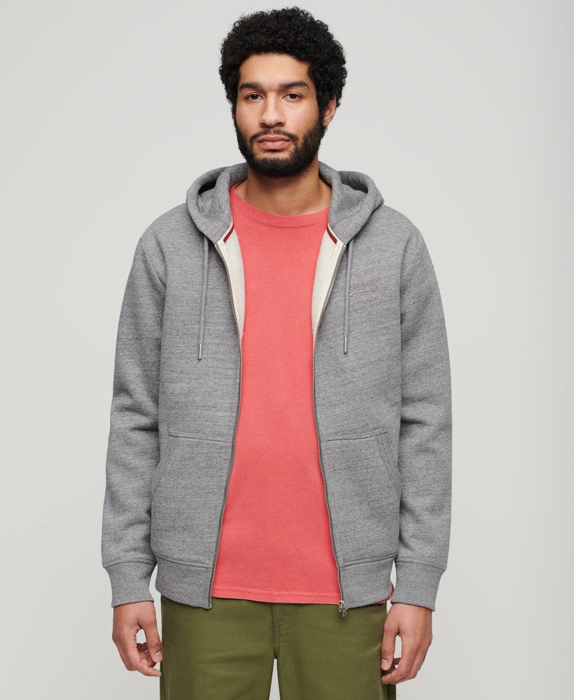 Men\'s Hoodie Hoodies-and-sweatshirts - Mens Zip Logo Essential Superdry
