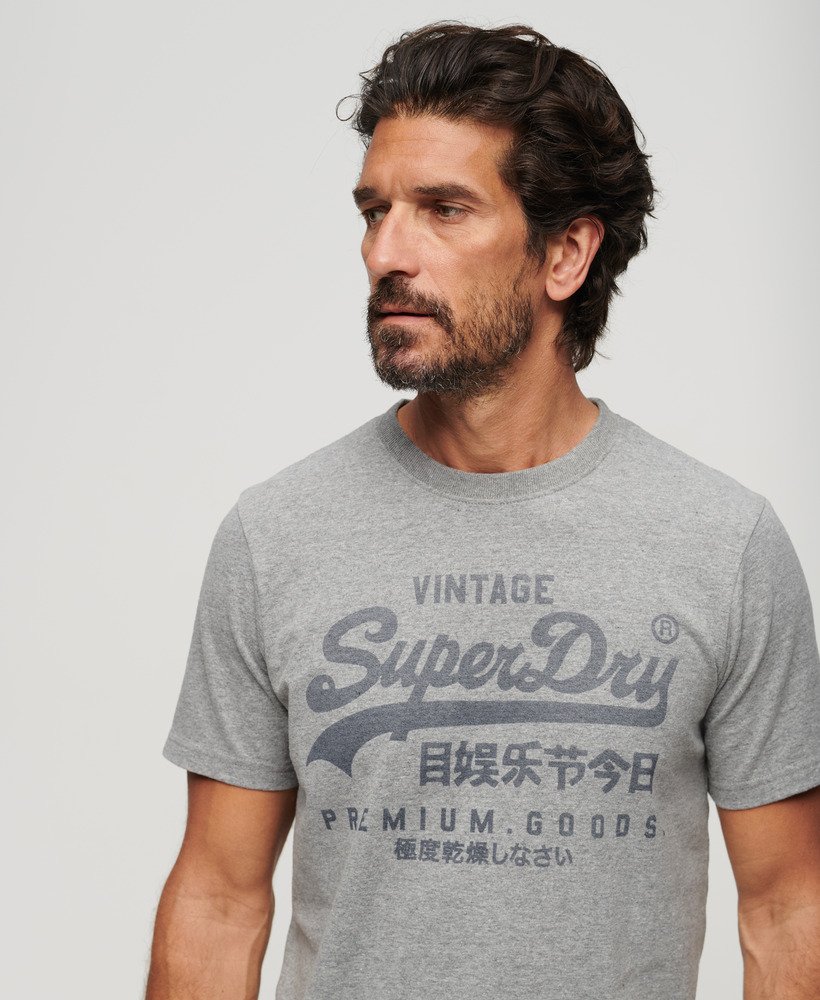 Men's Classic Heritage T-Shirt in Ash Grey Marl | Superdry US