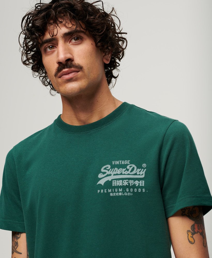 Men\'s Vintage Logo Heritage Chest T-Shirt in Bengreen Marl | Superdry US