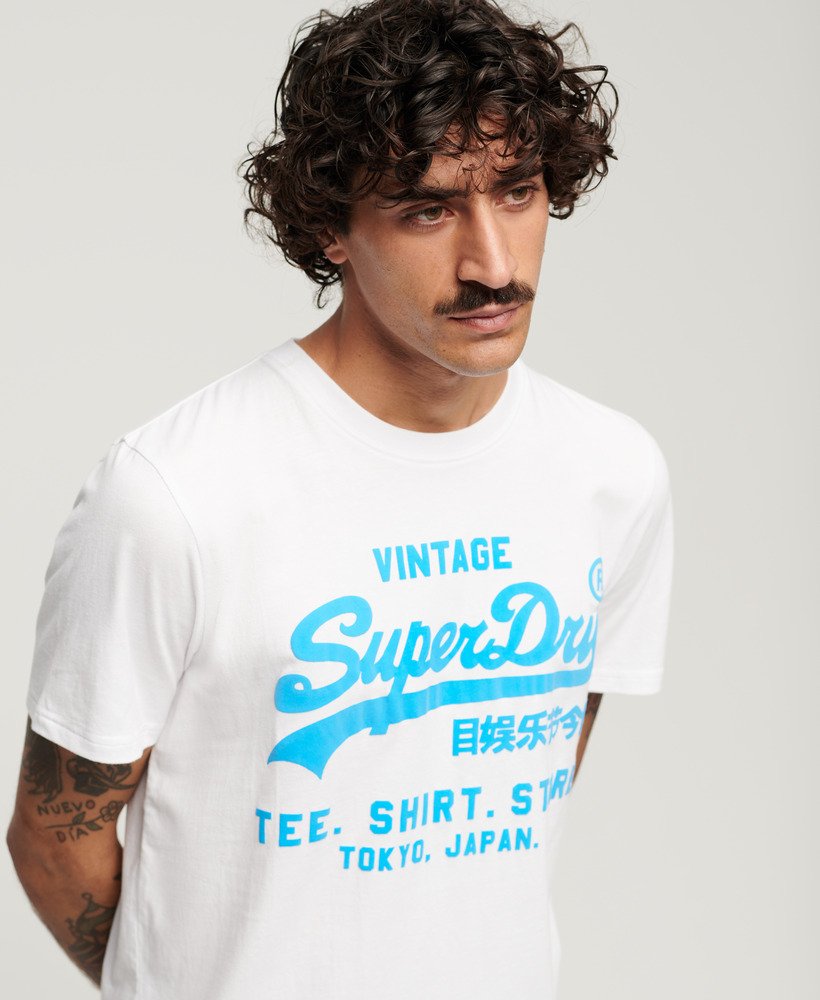 Men\'s Neon Vintage in | Optic Superdry US Logo T-Shirt