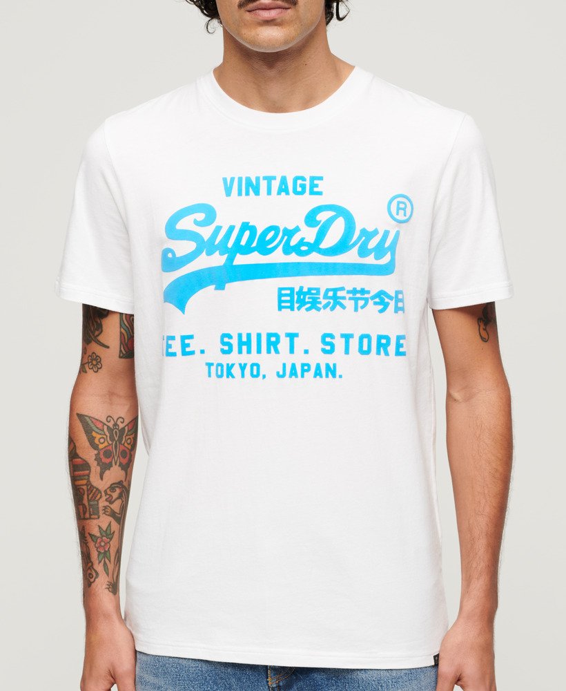 Men\'s Neon Vintage Logo | T-Shirt Optic in US Superdry