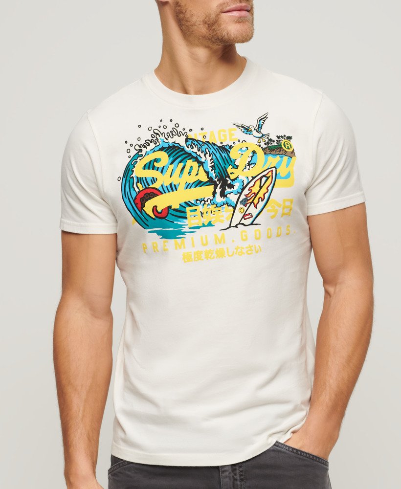 Mens - LA Graphic T-Shirt in Off White | Superdry UK