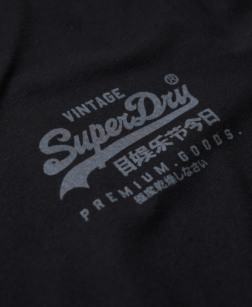 Logo Men\'s Vintage Black US Nero | in Superdry Marl T-Shirt Chest Heritage