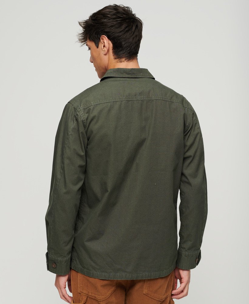 Men's - Military Overshirt Jacket in Surplus Goods Olive | Superdry UK