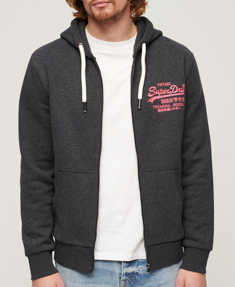 - Neon Vintage Hoodies-and-sweatshirts Mens Zip Logo Hoodie Men\'s Superdry