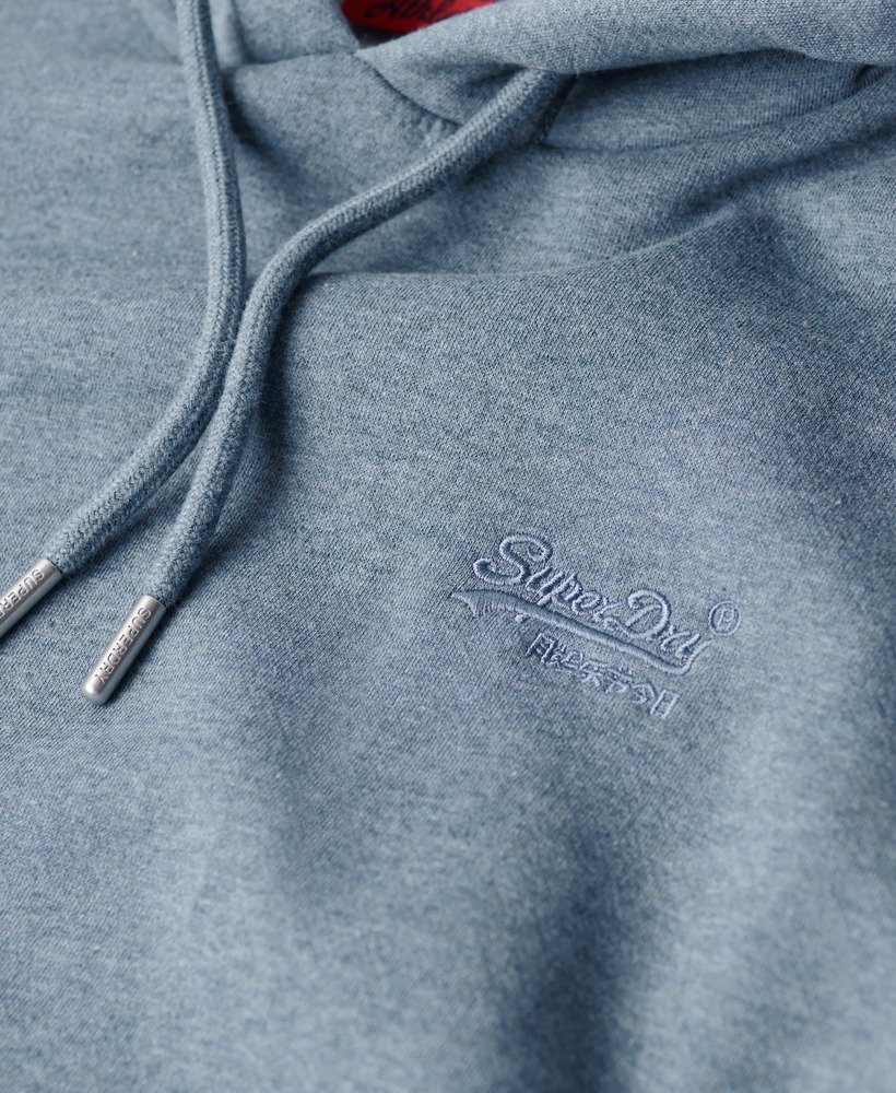 Mens - Essential Logo Hoodie in Bluestone Blue Marl | Superdry UK