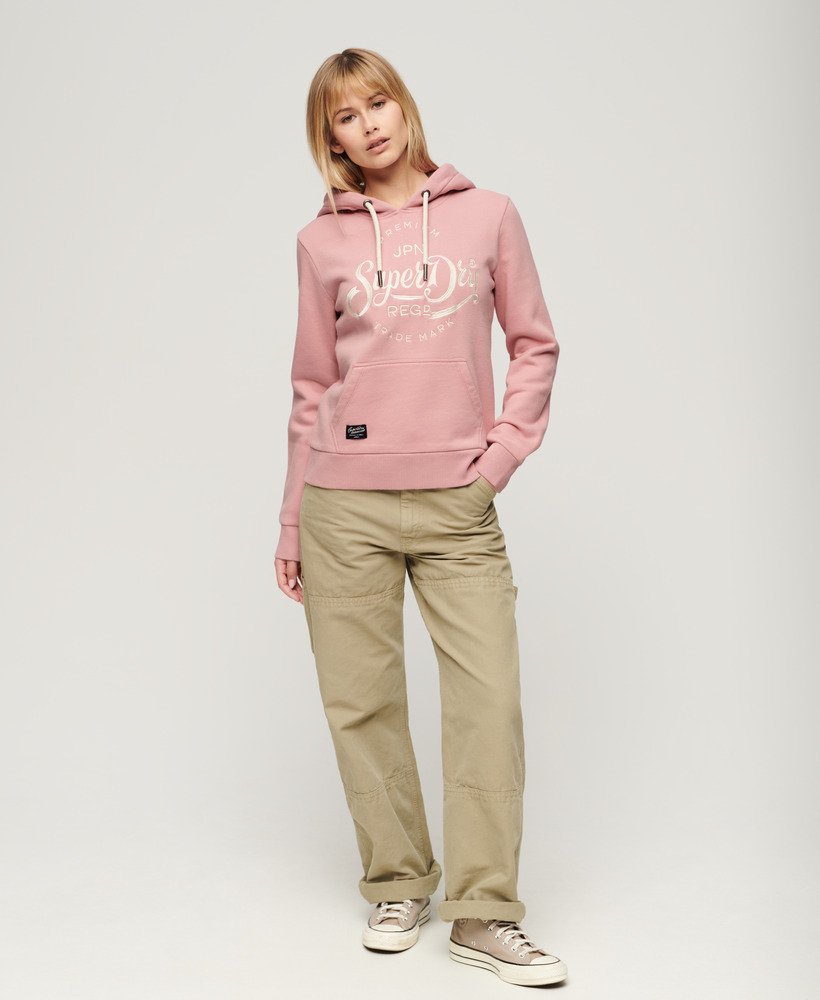 Sudadera Superdry Script rosa para mujer-a