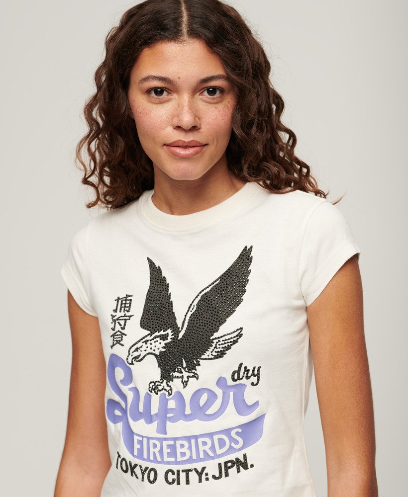 Superdry UK Embellished Poster Cap Sleeve T-Shirt - Womens Sale Womens ...